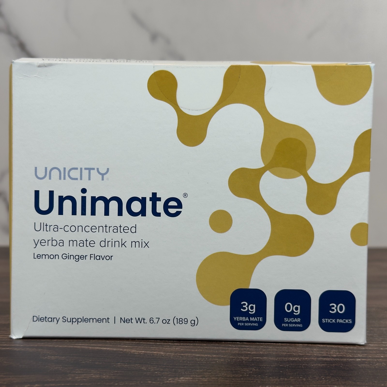 Unicity Unimate Yerba Mate Drink Mix – Lemon Ginger – 30 Sticks – Exp: 05/27