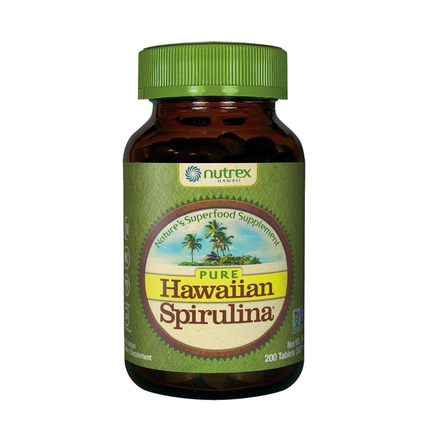 Nutrex Hawaii Pure Hawaiian Spirulina Superfood Supplement Tablets 500mg 200 ct