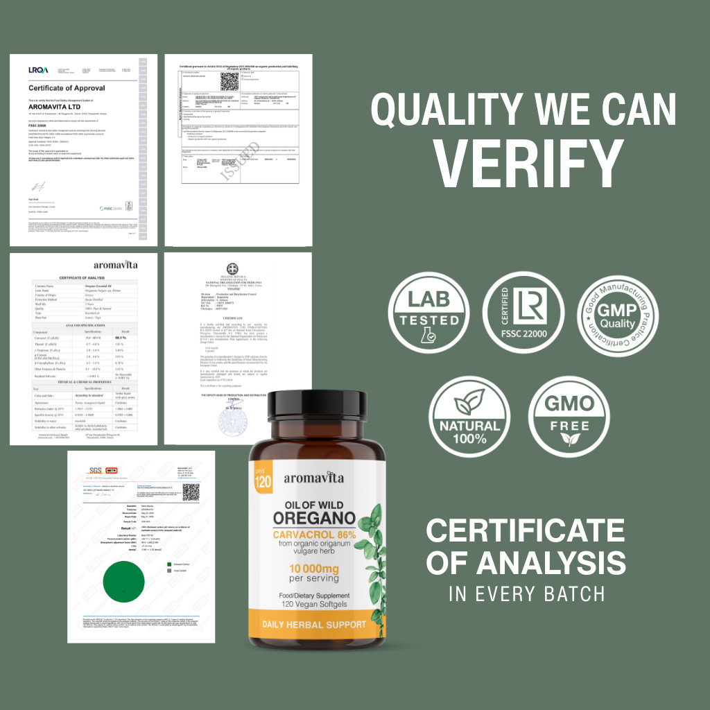 Aromavita Premium Wild Oregano Oil 120 Capsules | High Potency Immune Support