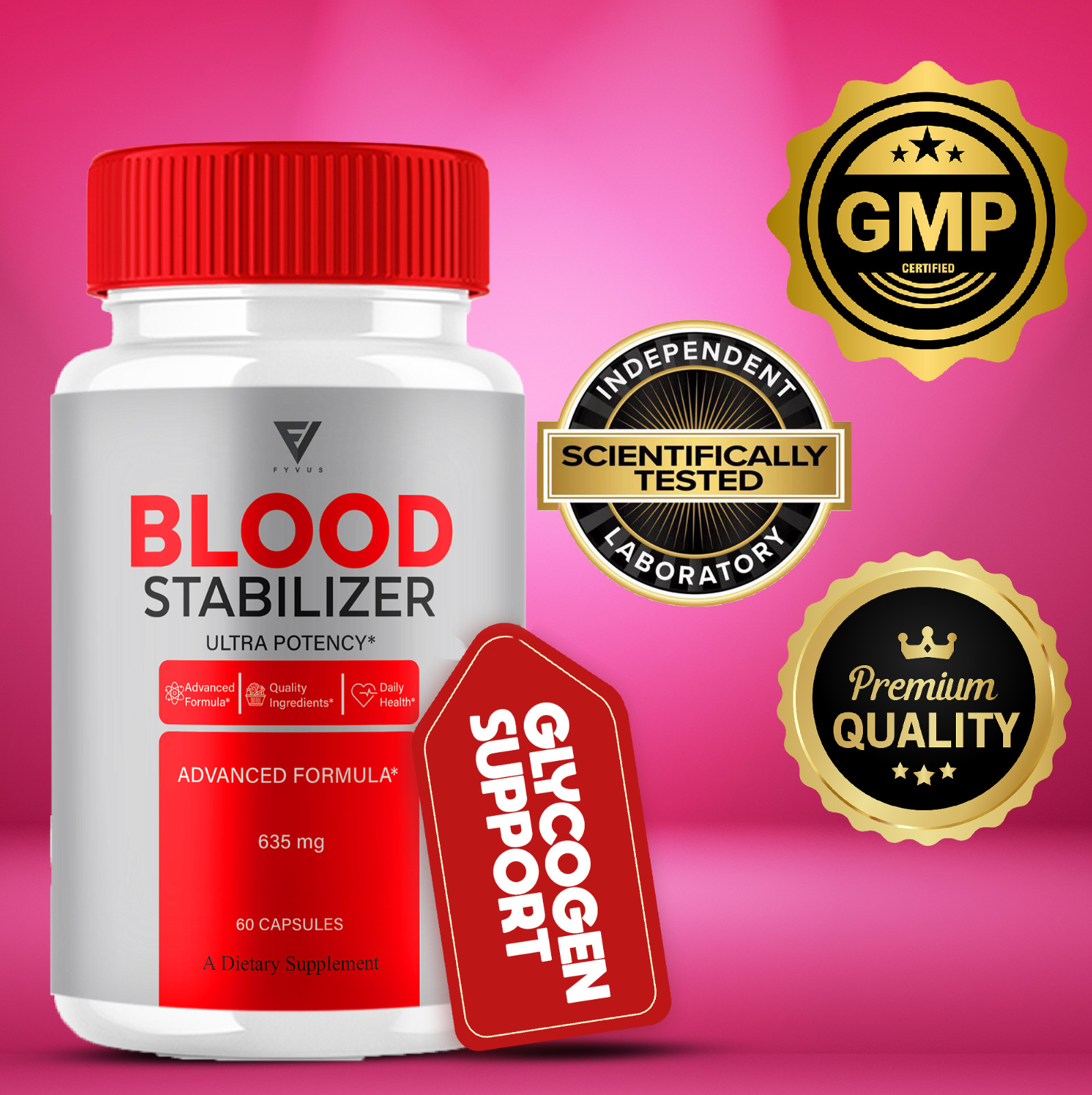(5 Pack) Blood Stabilizer Support Pills, BloodStabilizer Max (300 Capsules)