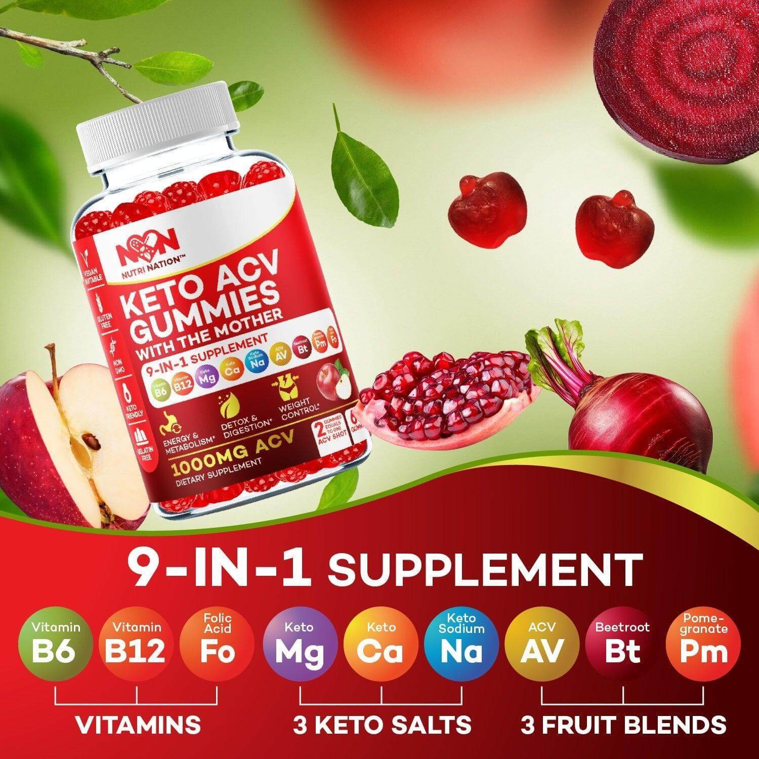 Keto ACV Gummies 1000mg Buy 2 Get 1 Free – Kelly Clarkson Diet by Nutri Nation