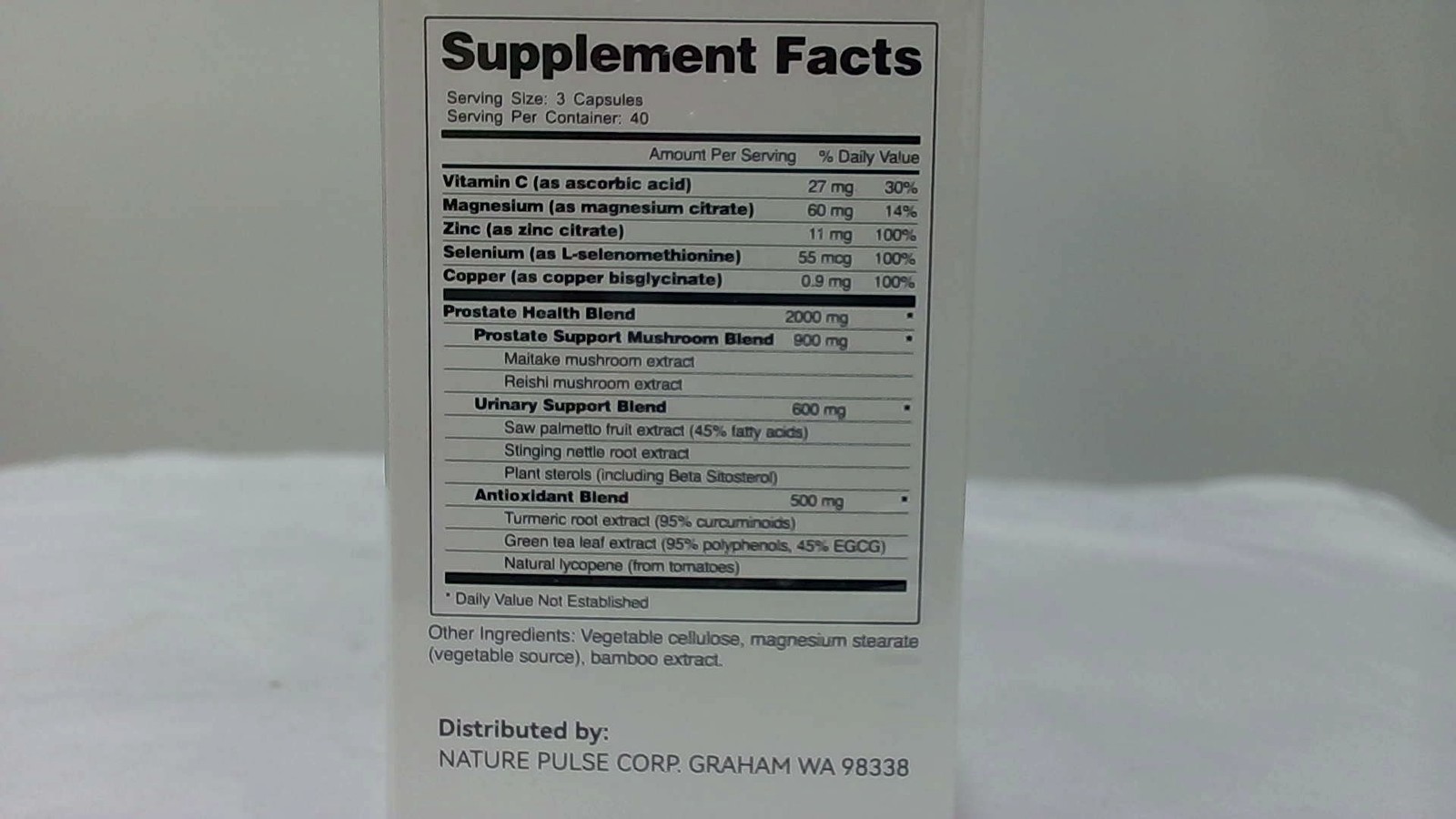 WELLORYX Prostate Health Mushroom Blend Saw Palmetto 120 Capsules
