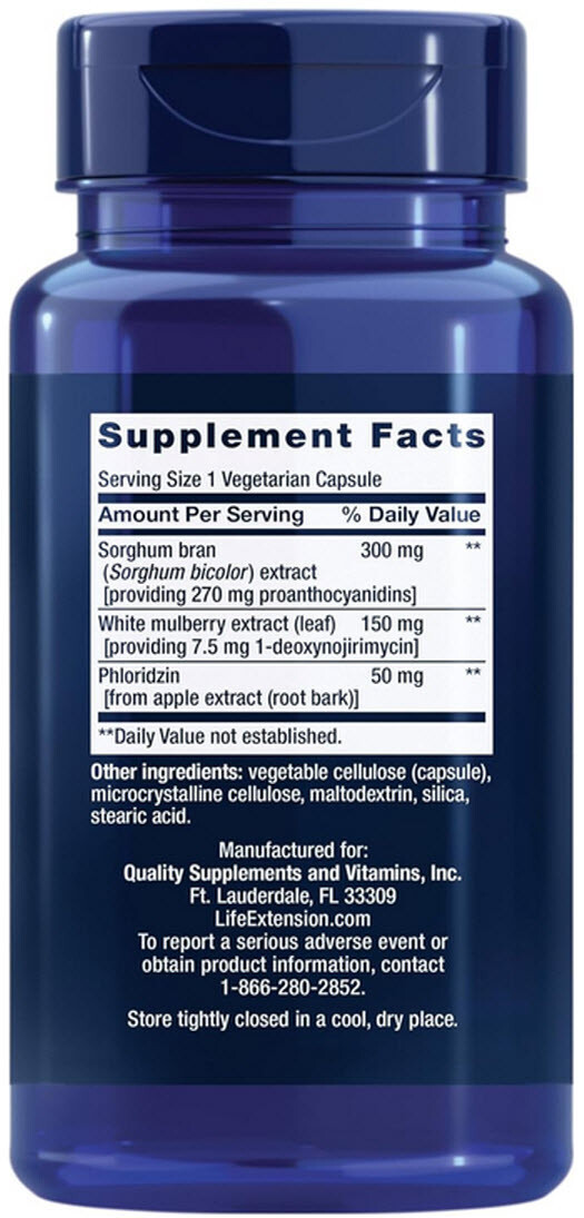 TRI SUGAR SHIELD BLOOD SUGAR GLUCOSE SUPPORT 60 Capsule LIFE EXTENSION