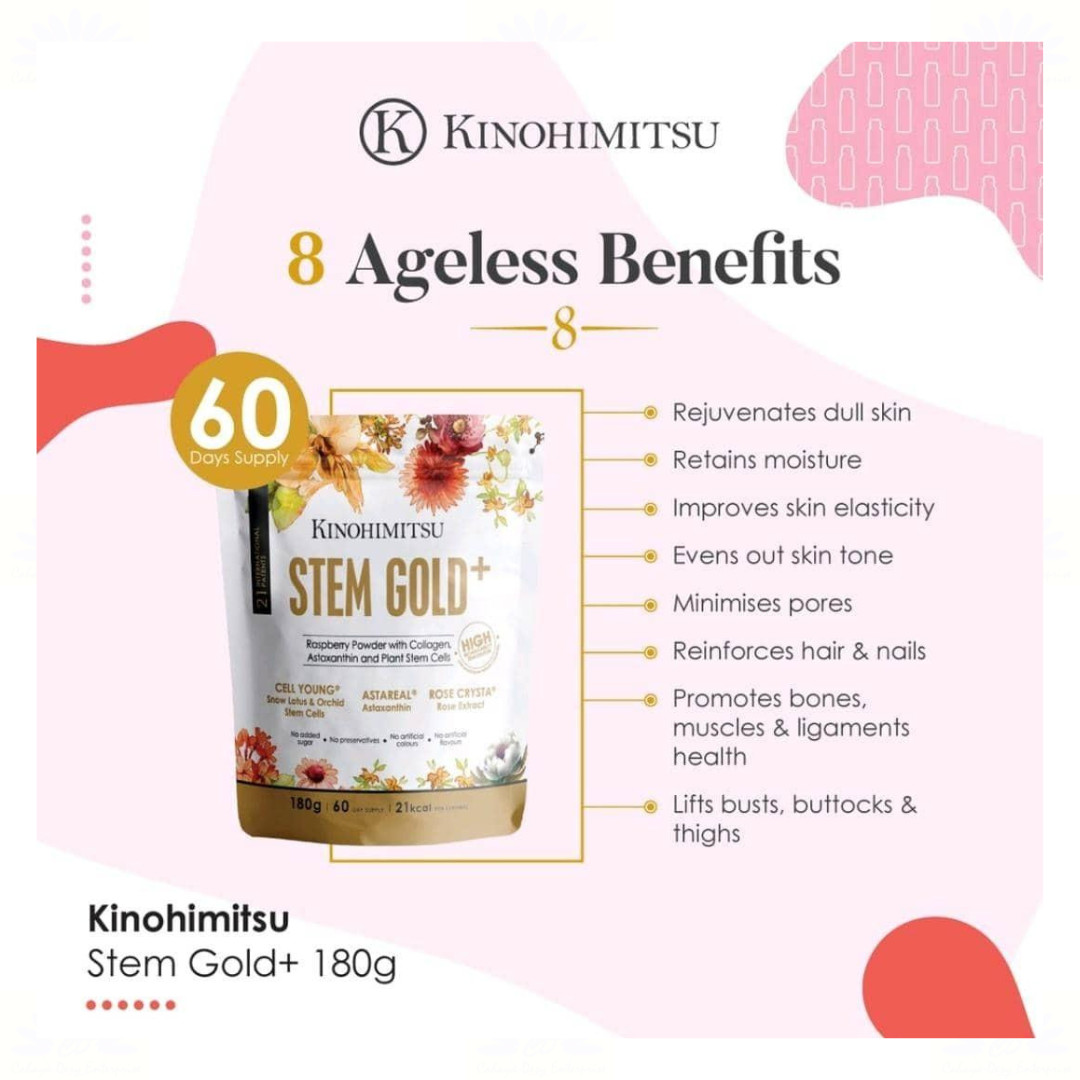 1 X Kinohimitsu Stem Gold+ Skin Beauty 180g (60 Days Supply) – Free Shipping