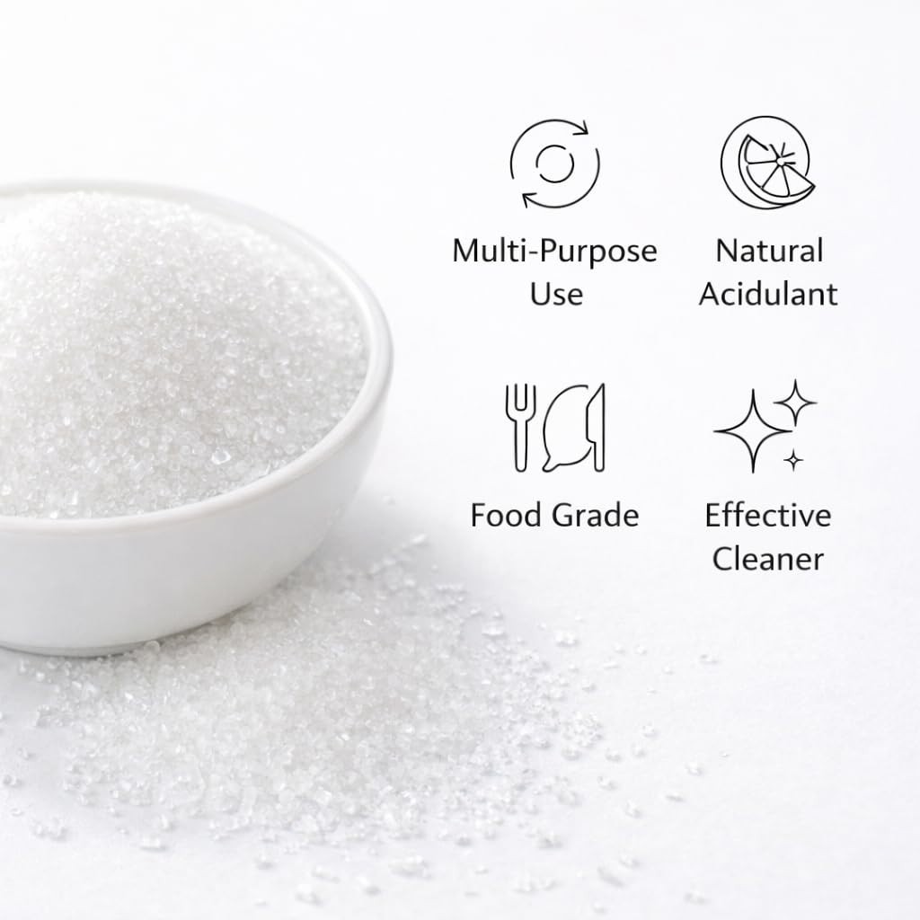 Citric Acid Crystals Food Grade Nimbu Sat ANHYDROUS Non GMO Use Multi Purpose