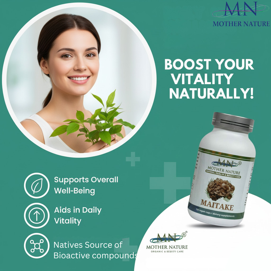 Mother Nature Maitake Mushrooms Organic Herbal Supplement For Liver Support