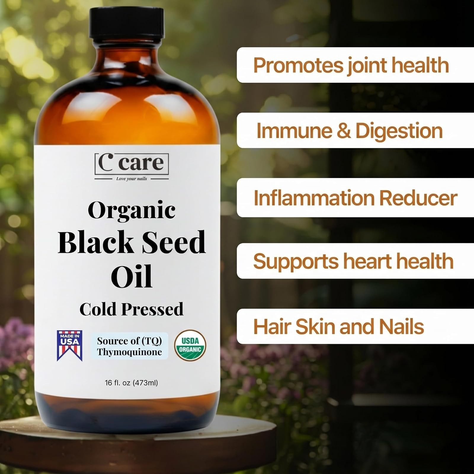 Vocks Organic Black Seed Oil 8 Fl Oz – Immune Support, Hair & Skin
