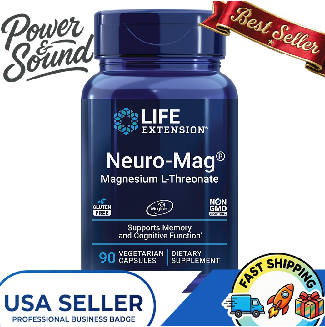 Life Extension Neuro-Mag Magnesium L-Threonate 90 Veg Capsules 48 mg Exp 06/2026