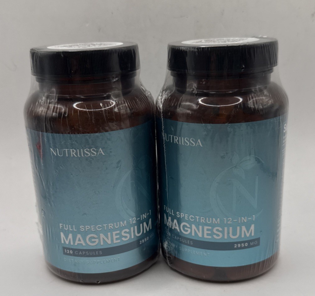 Lot Of 2 Nutriissa Full Spectrum 12 In 1 Magnesium 120 Capsules Exp 11/1/28.