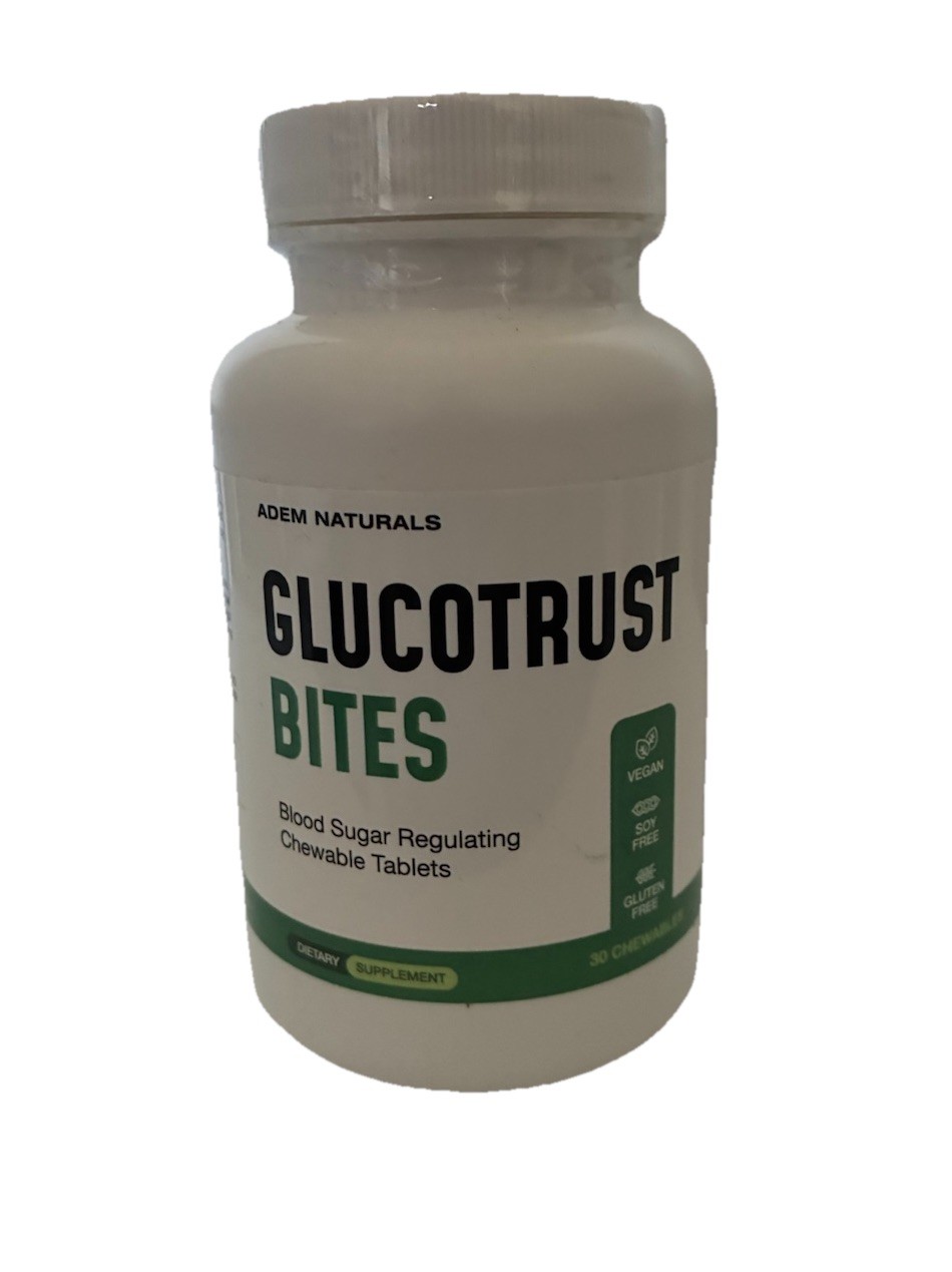 Adem Naturals GlucoTrust Bites Chewable Blood Sugar Support Tablets 30 Vegan