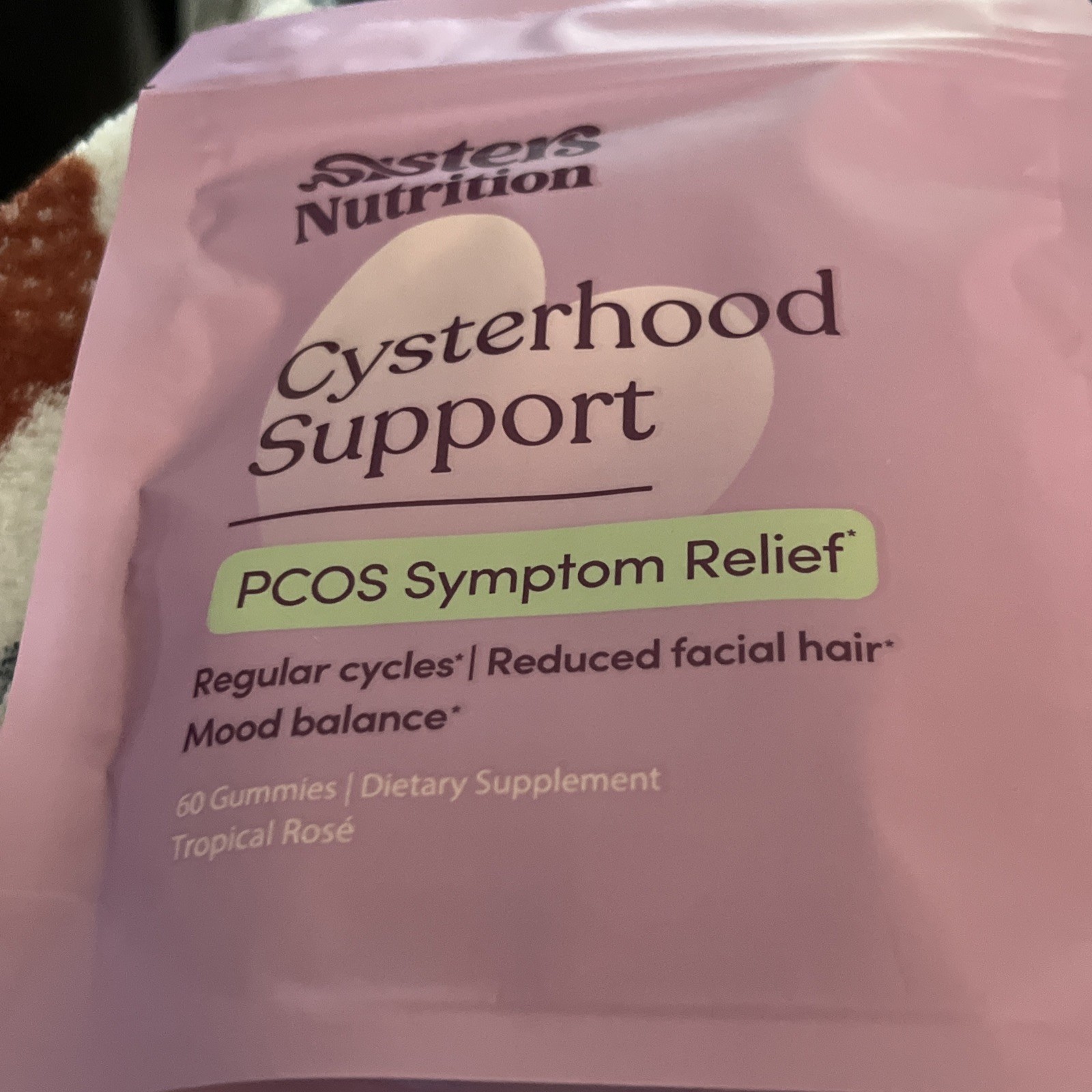 Sisters Nutrition Cysterhood Support Gummies 60 Count PCOS Relief Tropical Rosé