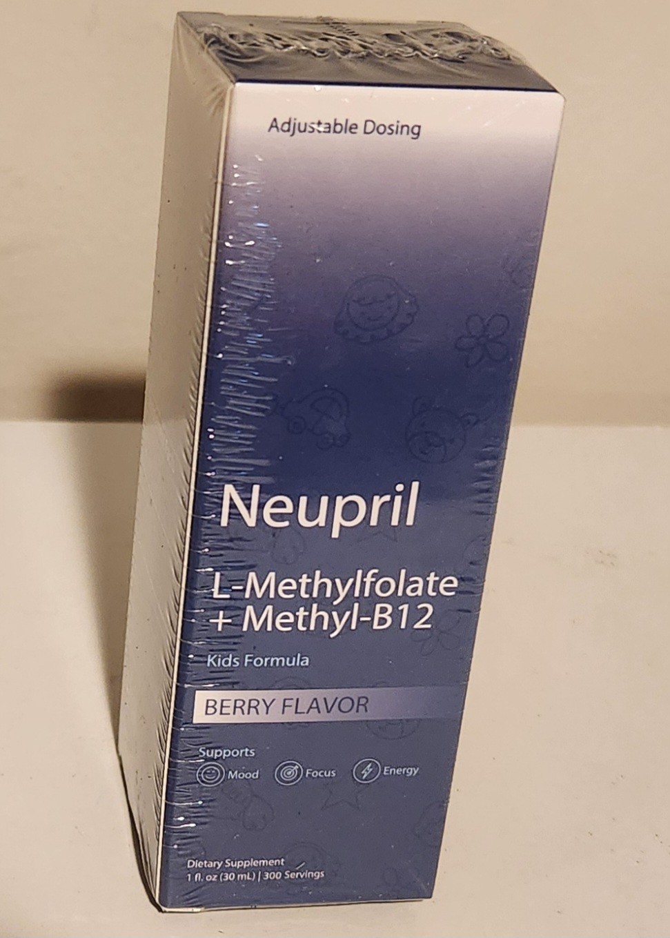 Neupril L-Methylfolate Methyl-B12 Kids Liquid Berry Flavor Mood Focus 1 fl oz