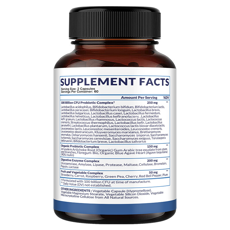 RAW Probiotic 100 Billion CFU 250 Mg protect intestinal health 30 To 120 Caps
