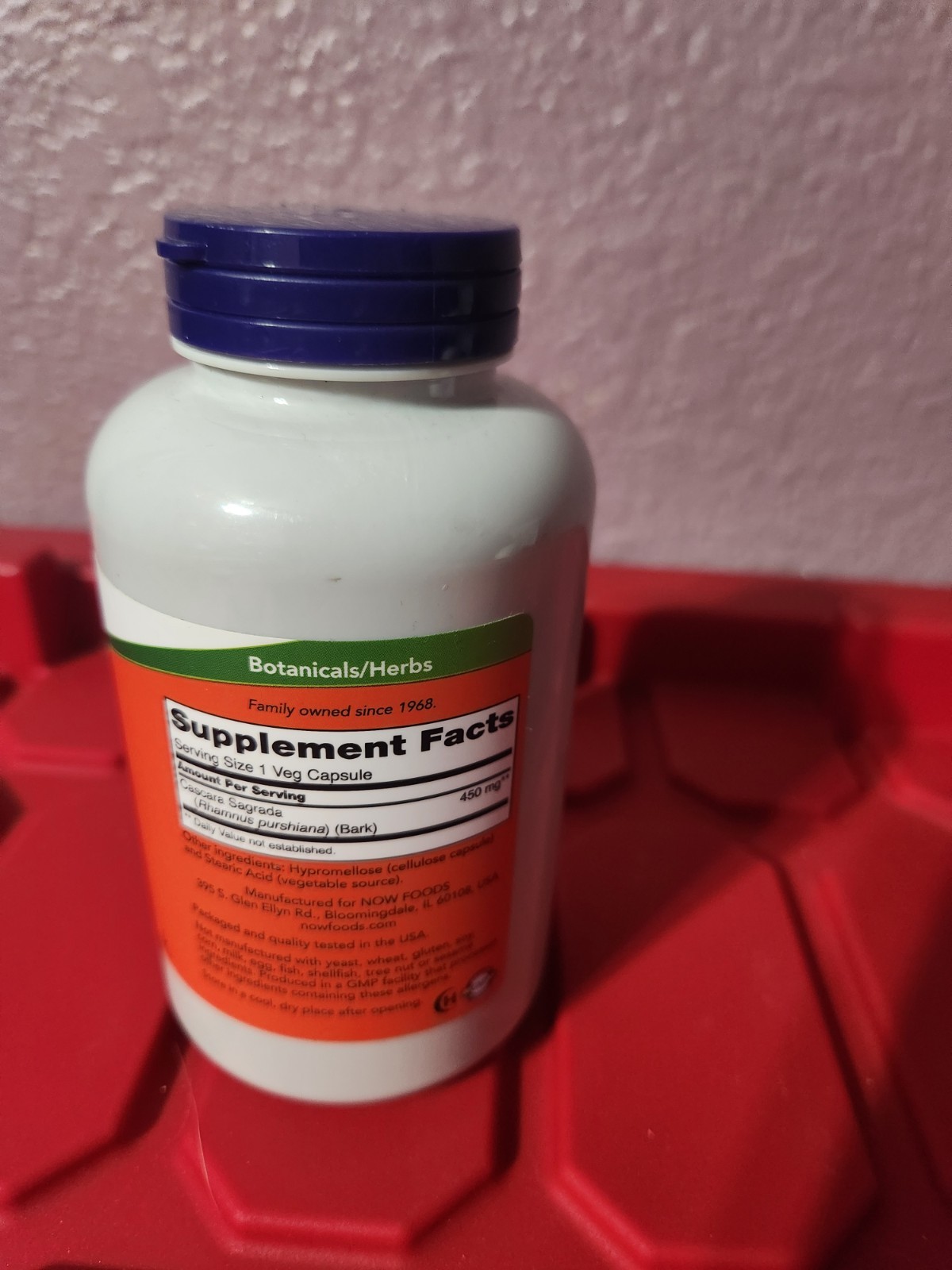 NOW Foods Cascara Sagrada 450mg 250 Veg Capsules Herbal Regularity Supplement Ex