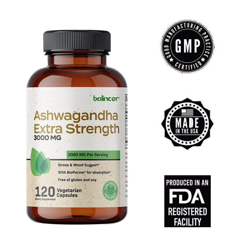 Ashwagandha Extract 3000 Mg – Powerful Supplement – Stress and Mood