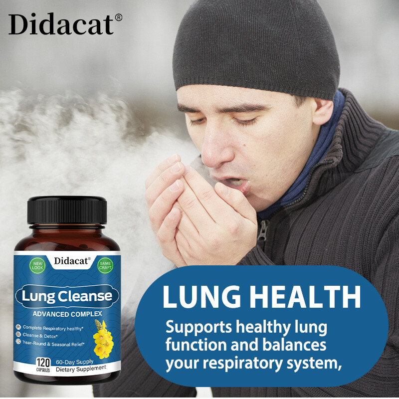 Mullein Leaf Capsules for Lung Cleansing & Detox, Herbal Dietary Supplement