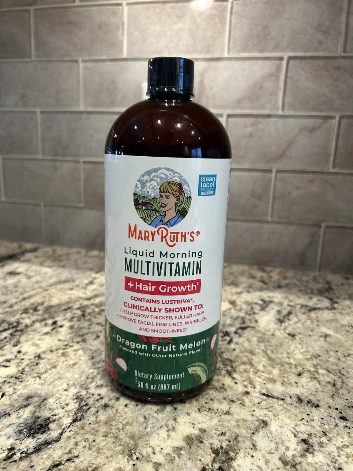 MaryRuth’s Liquid Morning Multivitamin + Hair Growth Dragon Fruit Melon 30oz