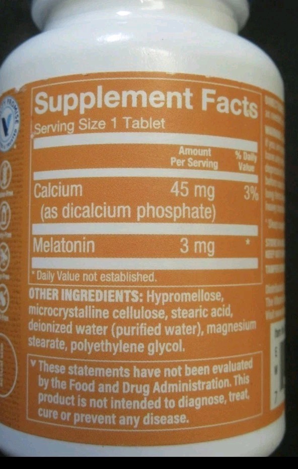 The Vitamin Shoppe Melatonin Sustained Release 3 mg Sleep Support 120 Tabs 3/26