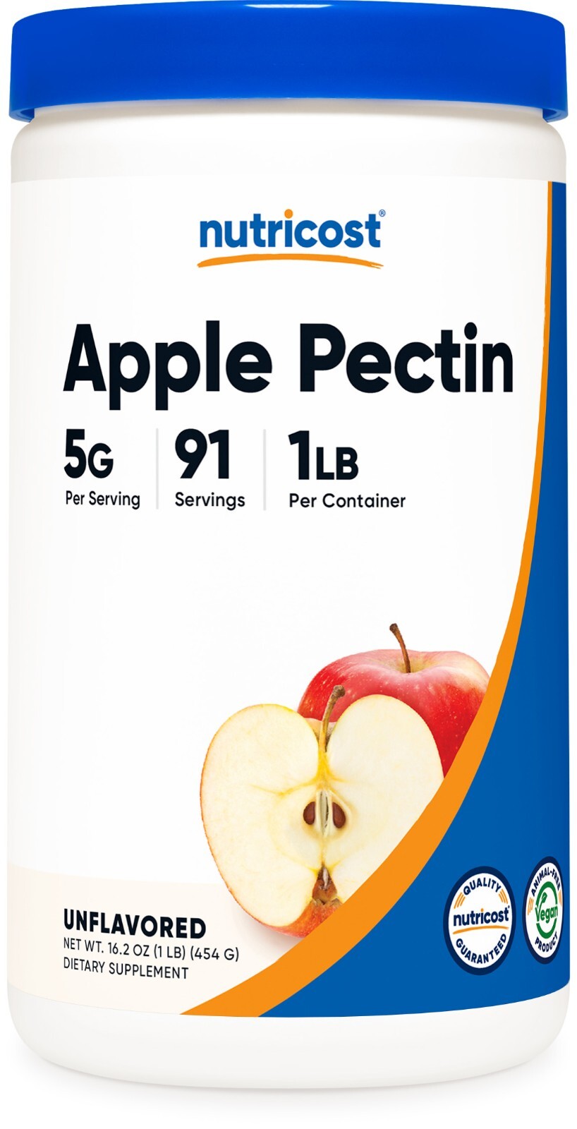 Nutricost Apple Pectin Powder Unflavored (1 Pound) – 5G Per Serving, Gluten-Free
