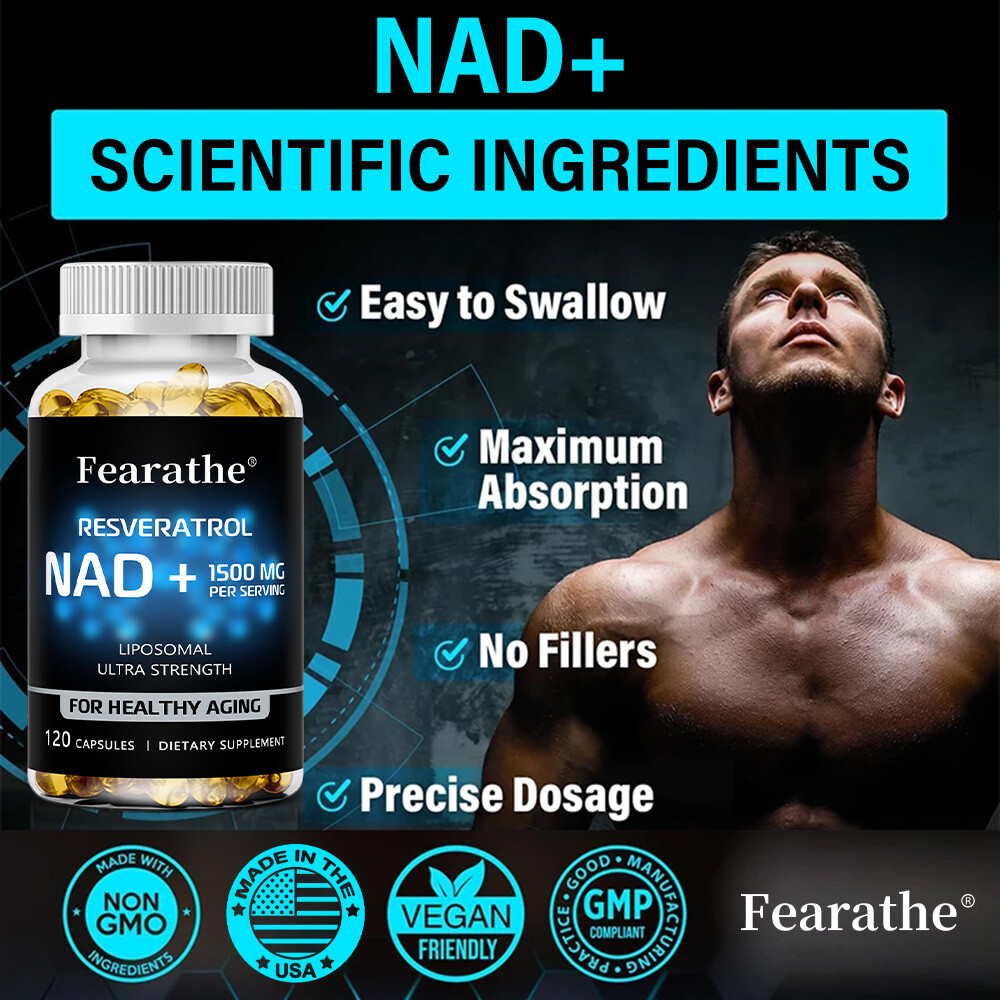 NAD+ Resveratrol Capsules, Boosts Energy Levels And Brain Function