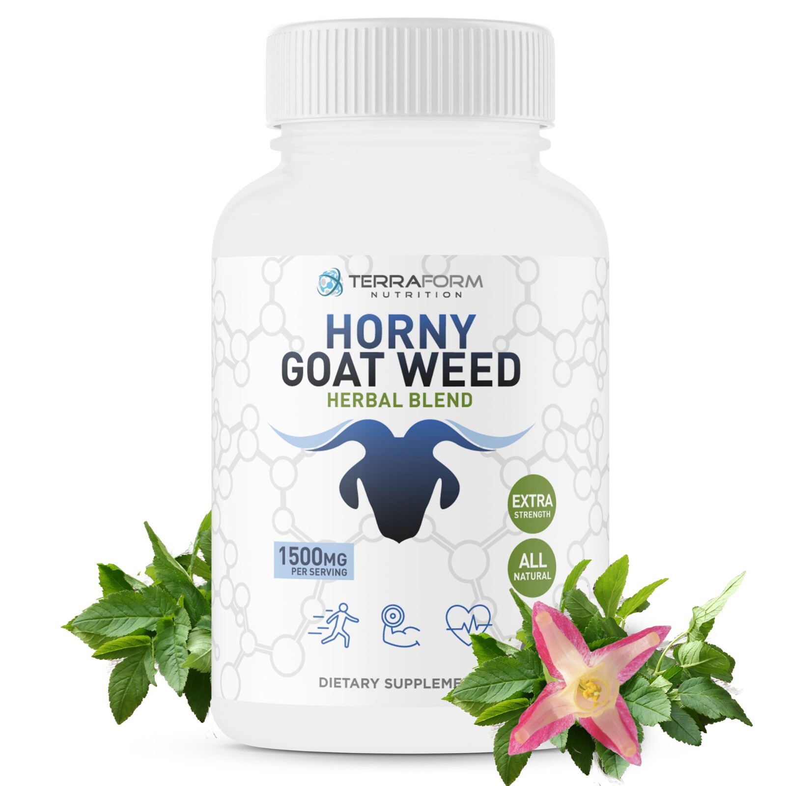 Horny Goat Weed Herbal Blend – Energy & Stamina for Men & Women – 1500mg/30 Serv