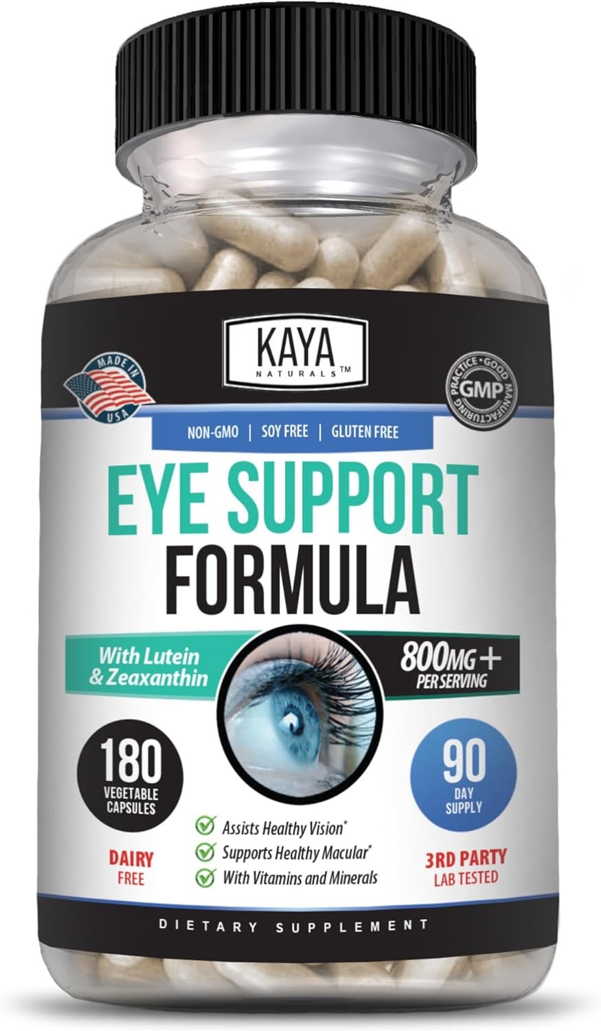 Kaya Naturals Eye Health Supplement – Lutein & 180 Count (Pack of 1)