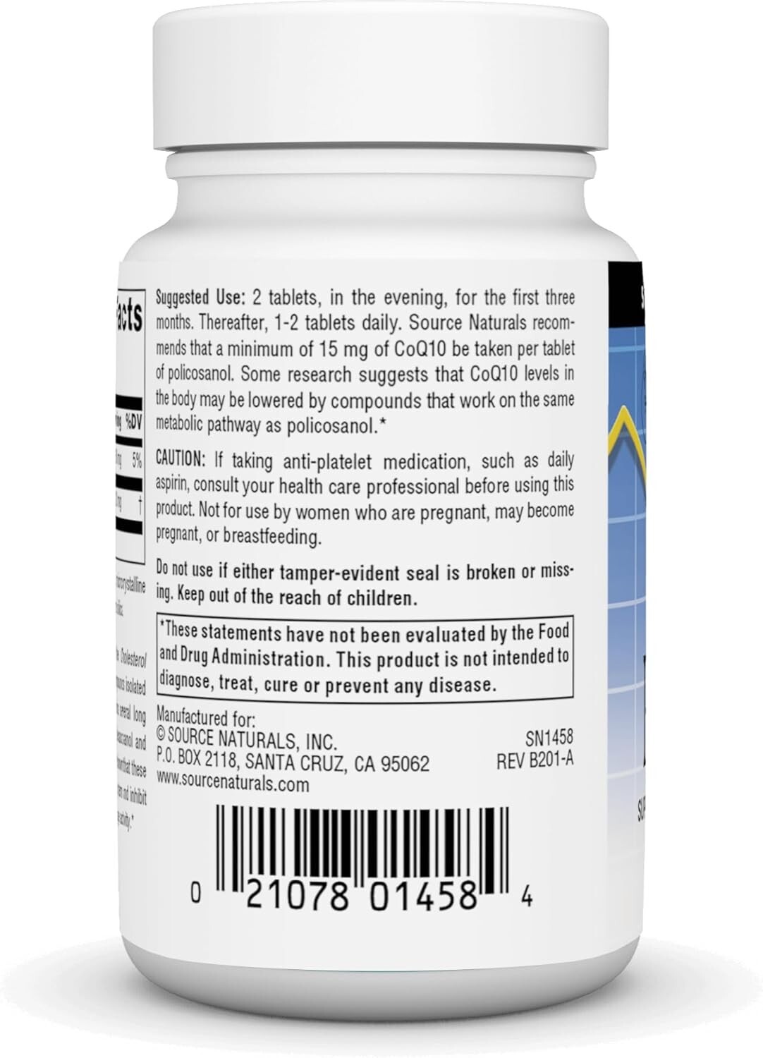 Source Naturals Policosanol Supports Cardiovascular Health, 10 Mg -120 Tablets