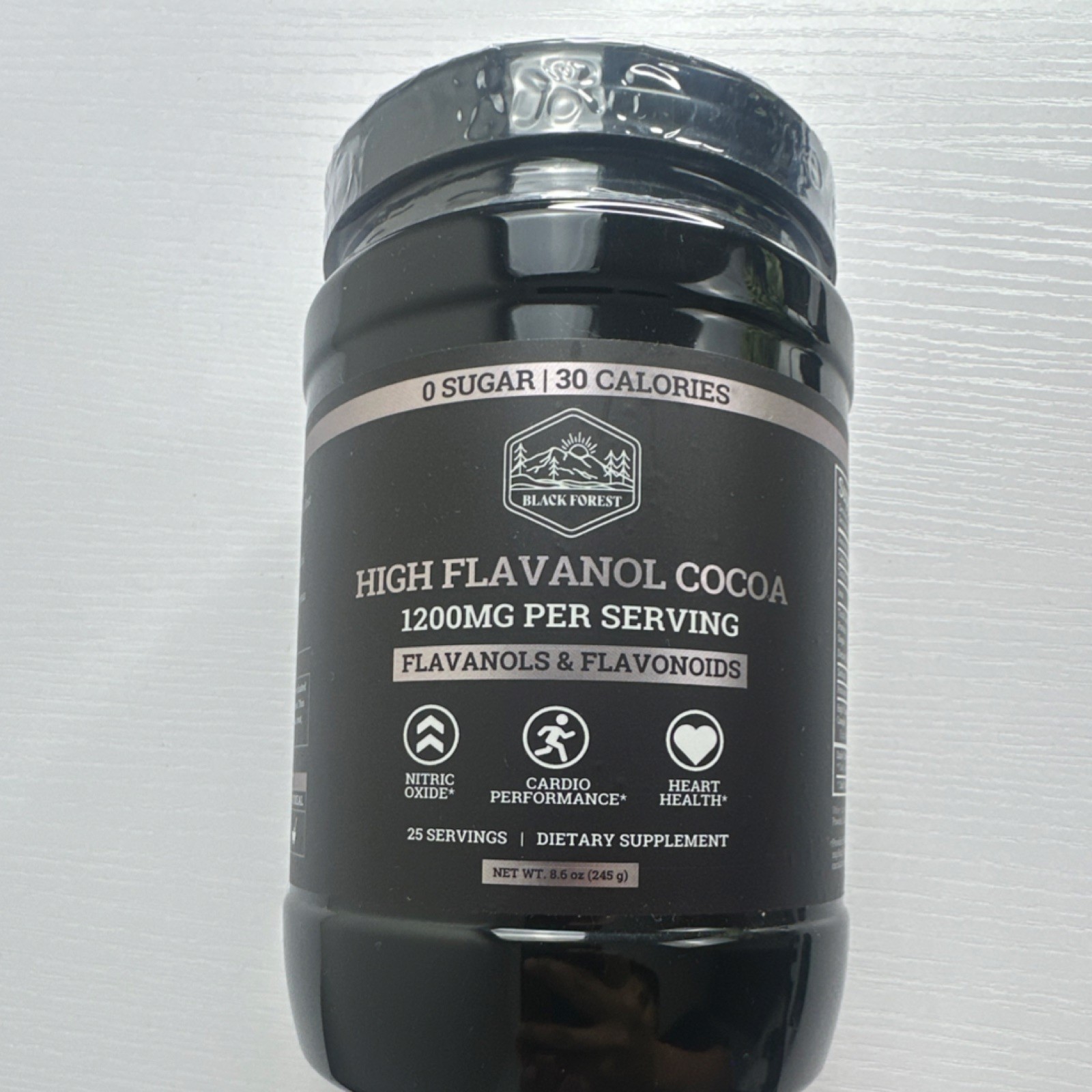 Black Forest High Flavanol Cocoa Flavanols Powder Vegan 8.6oz 25srv Exp 11/2027