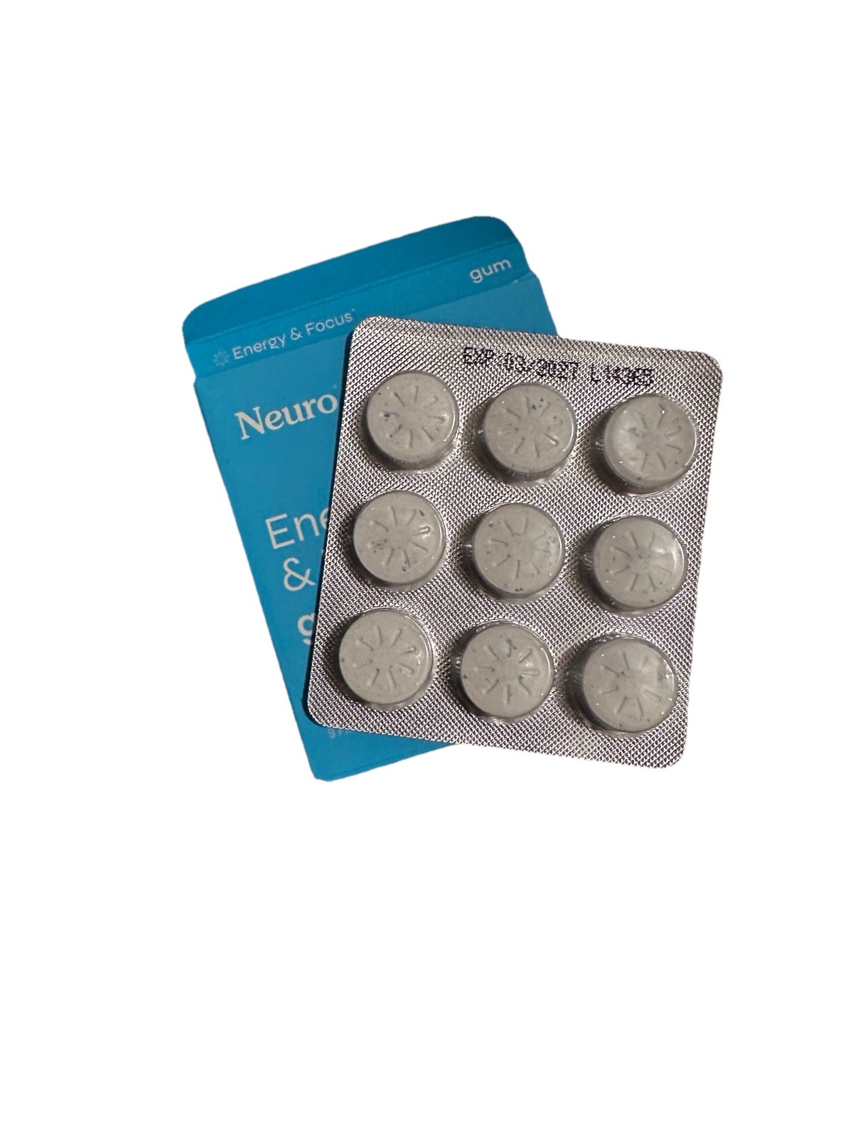 Neuro Gum L-theanine B-12 Nootropics Caffeine 1 Pack 9 pcs Boost Energy & Focus