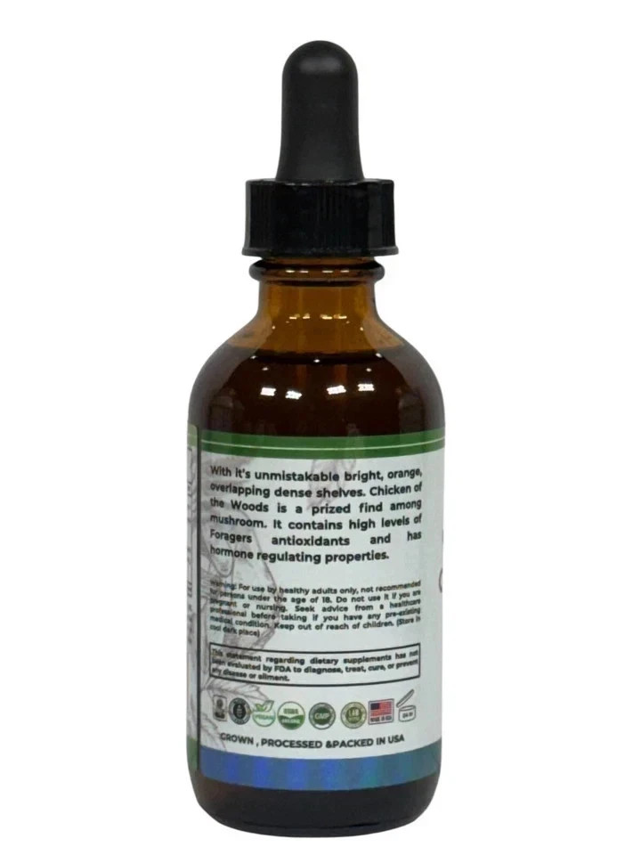 Organic Chicken of the Woods Laetiporus sulphureus Mushroom Extract Liquid Drops