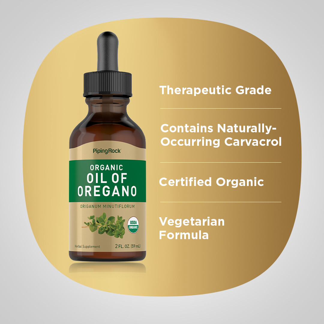 Oil of Oregano Drops | 2 oz | Organic Liquid Extract | Non-GMO | by Piping Rock