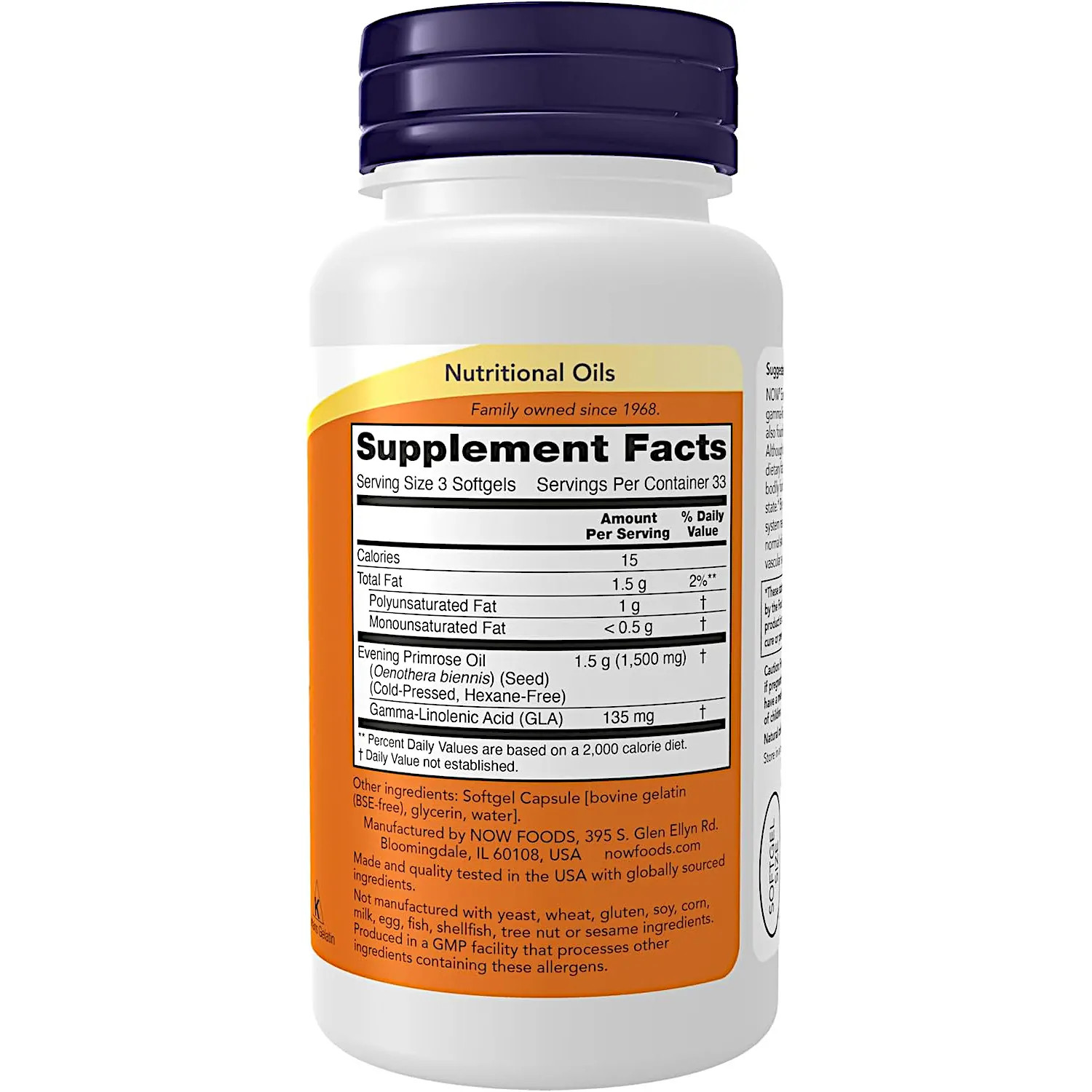 NOW Foods Evening Primrose Oil 500 mg., 100 Softgels