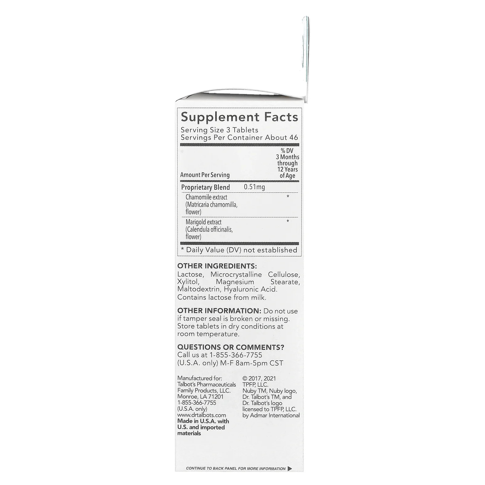 Soothing Tablets, Chamomile, 3 m+, 140 Quick-Dissolve Tablets