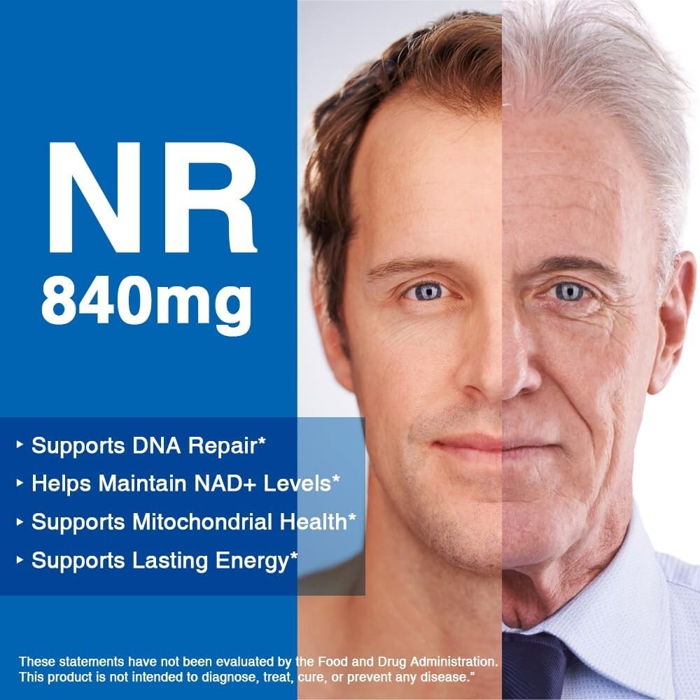 Nicotinamide Riboside 840mg NAD Supplement w/ Trans-Resveratrol & Betaine -100ct