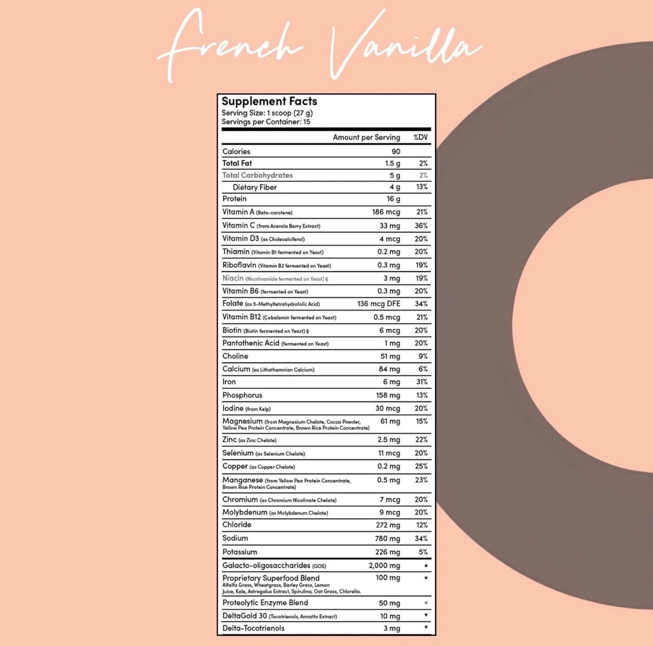 Tranont Nourish GOS Prebiotic Protein Meal Replacement French Vanilla 12.2oz