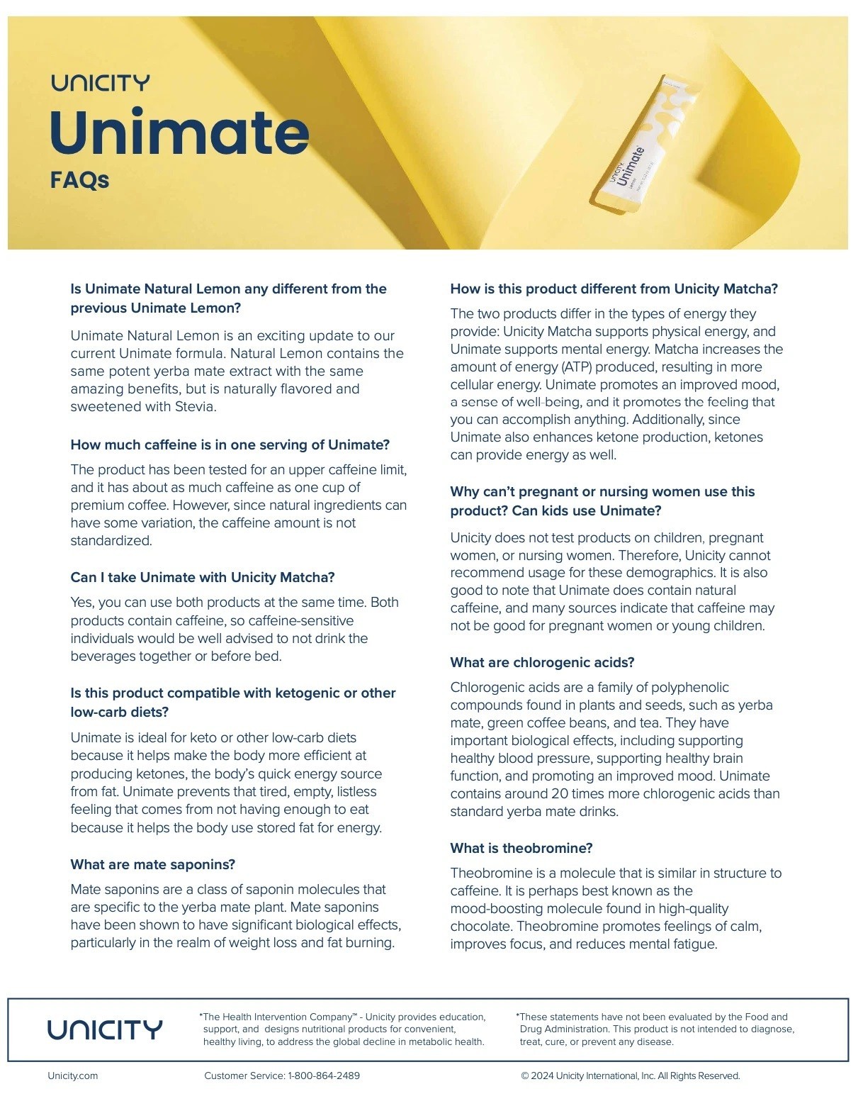 Unicity Unimate Lemon Box of 30 Sachets – Exp 02/2027