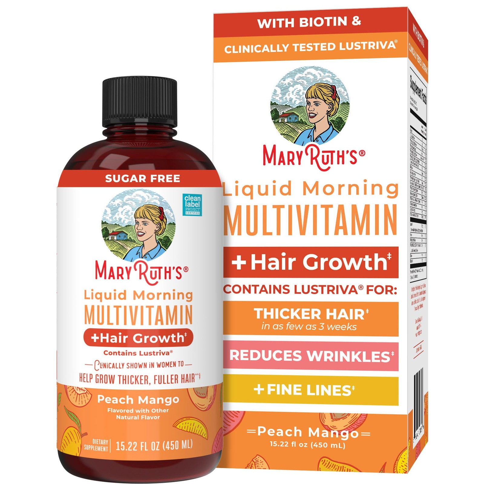 MARYRUTH’S Liquid Multivitamin + Hair Growth | 15.22 Fl Oz (Pack of 1)