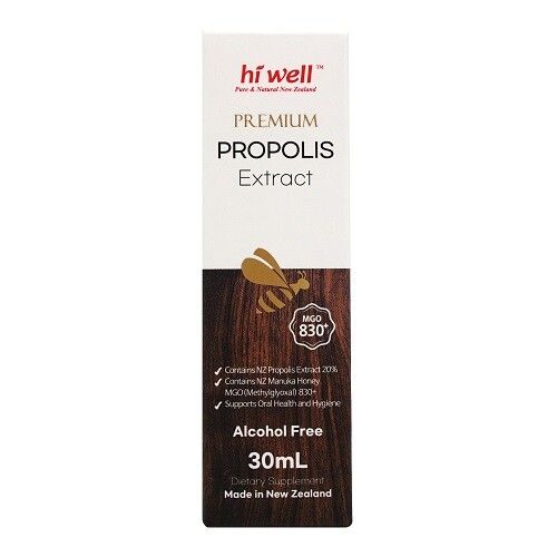 Hi Well New Zealand premium Propolis Extract Alcohol Free MGO830+ 30ml