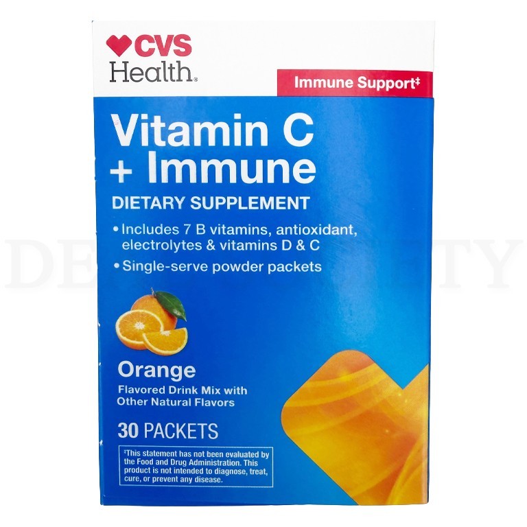 CVS Health Vitamin C + Immune Dietary Supplement Orange 30 Packets Lot of 4