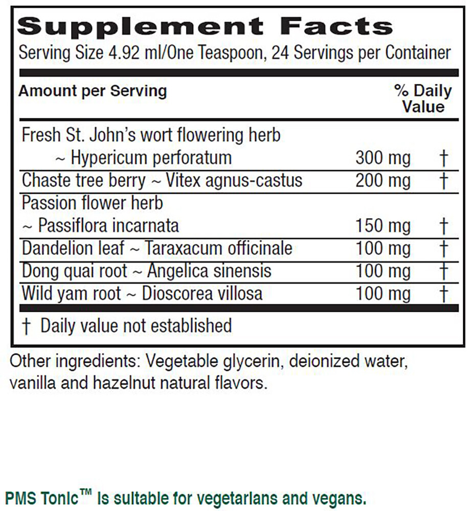 Vitanica PMS Tonic, Premenstrual Support and Relief, Vegan, 4 Ounce