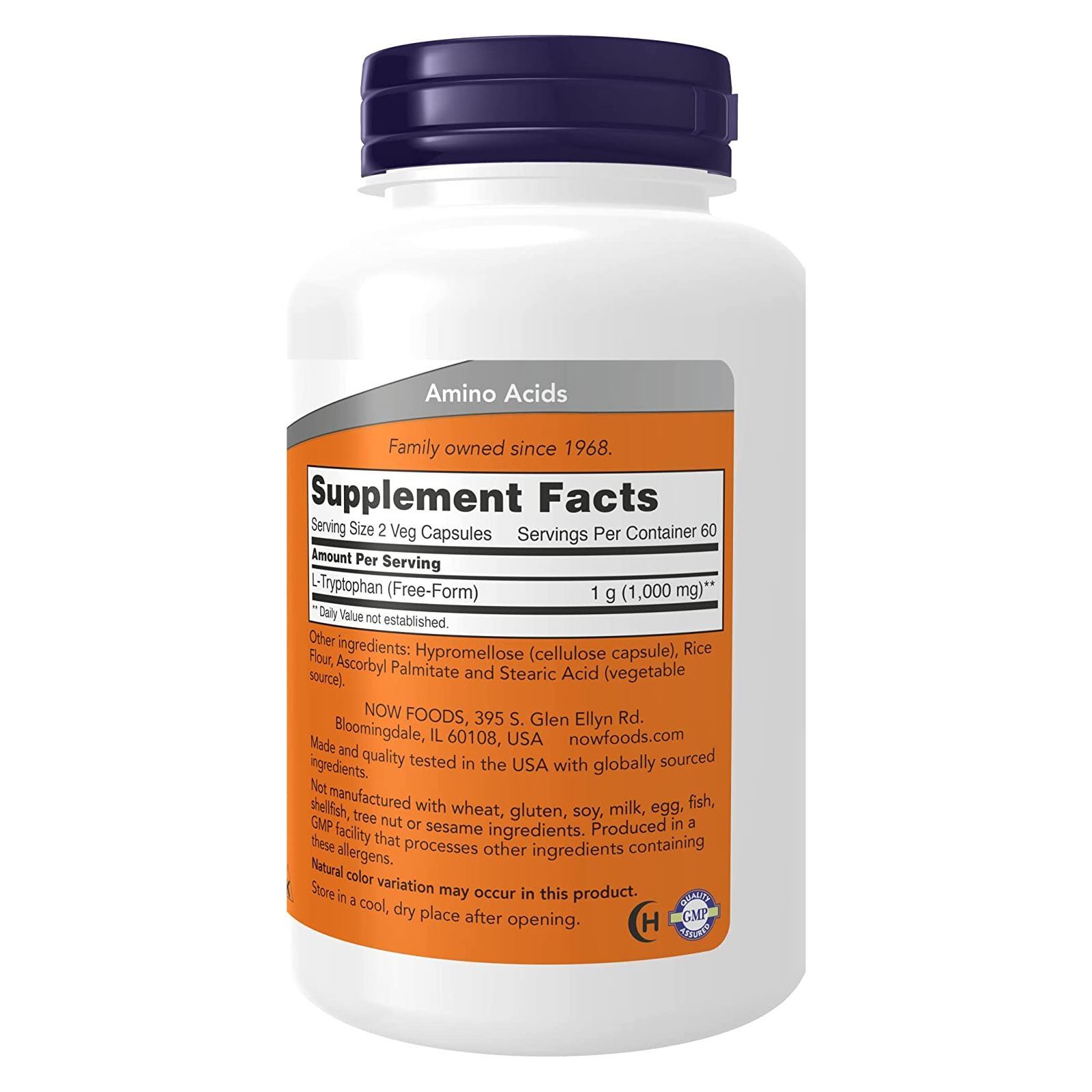 3 x NOW L Tryptophan 500 mg 120 Veg Caps Supports Relaxation
