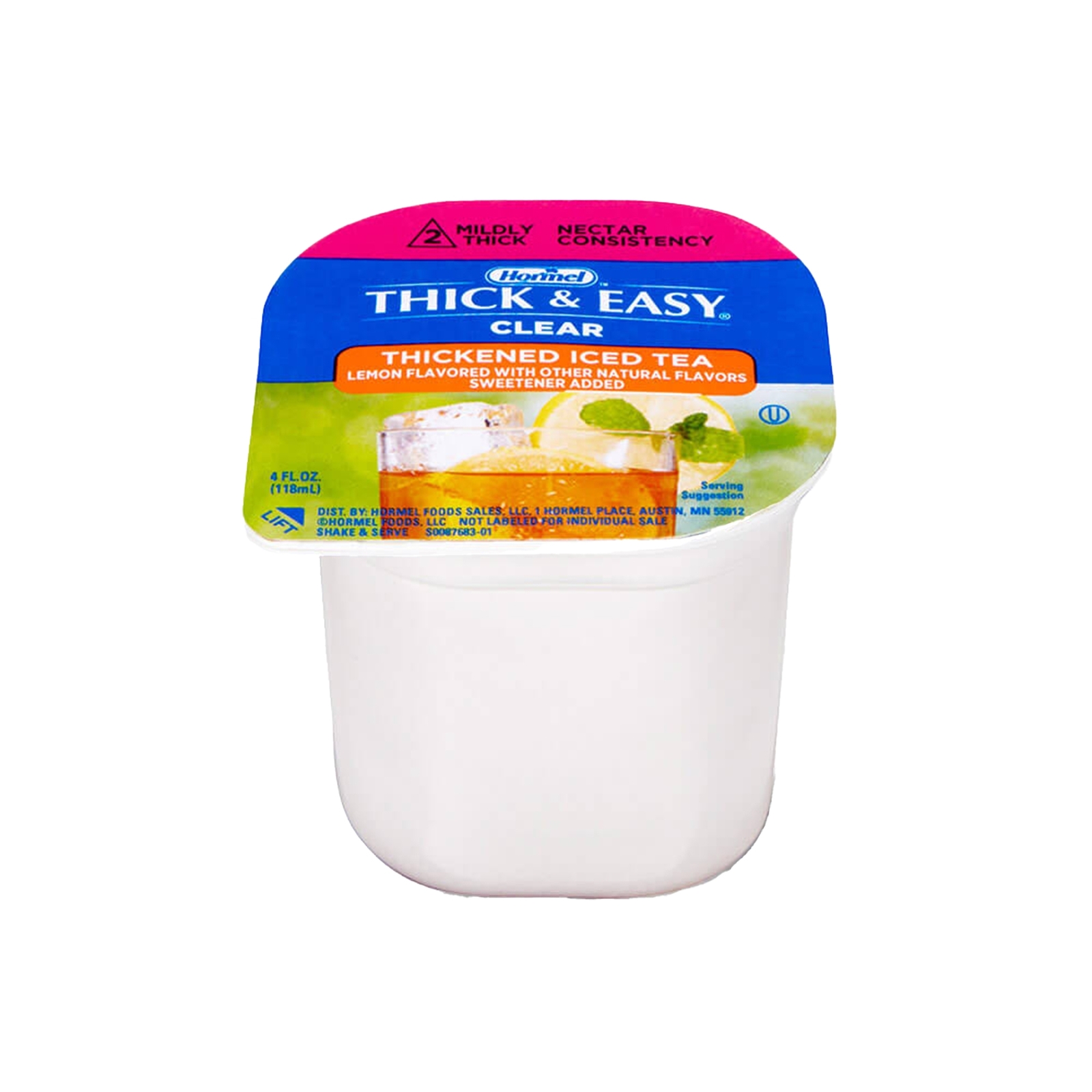 Thick & Easy Thickened Beverage Iced Tea with Lemon Flavor 4 oz. Cup 24 Ct