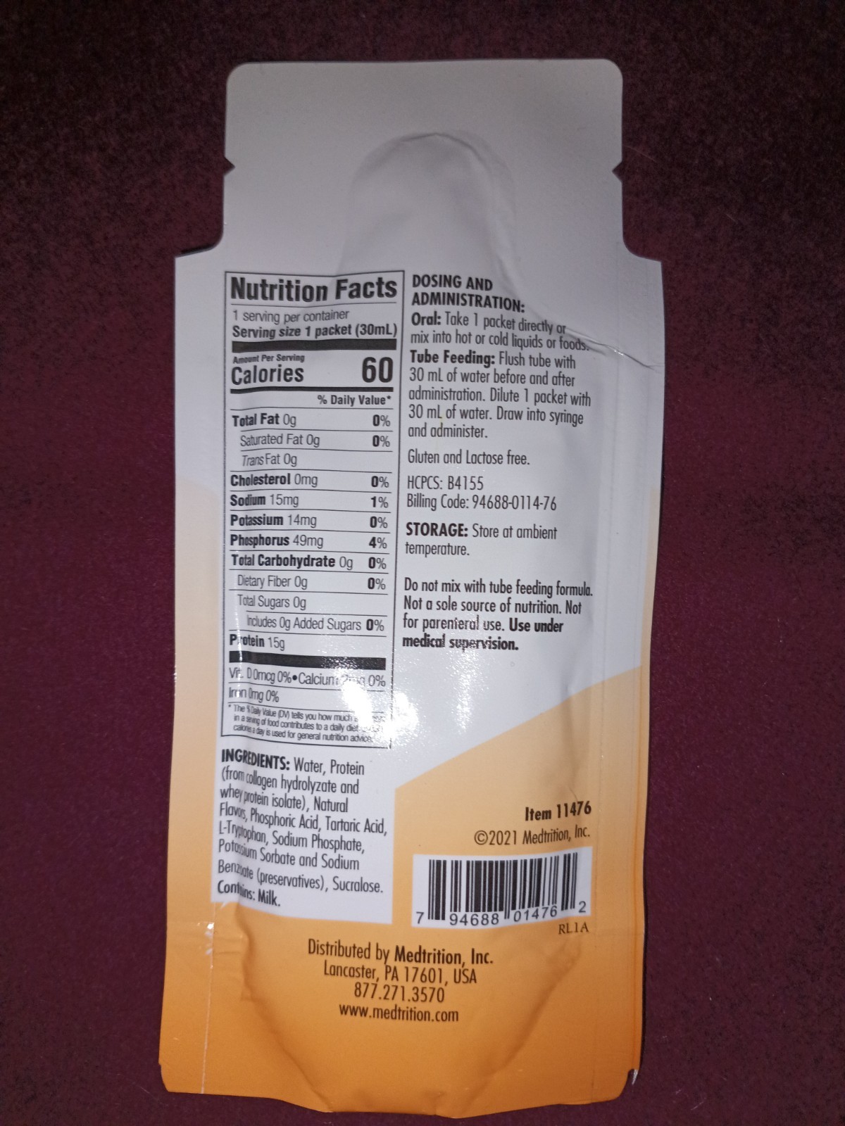 Medtrition ProSource Protein NoCarb Neutral Packets 1 fl. oz – 60 Packets