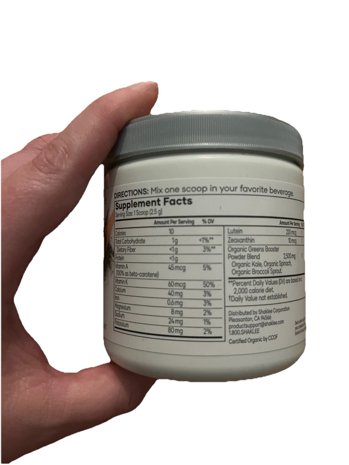 Shaklee Organic Greens Booster Powder 2.6 oz USDA Organic Vegan Exp 9/26