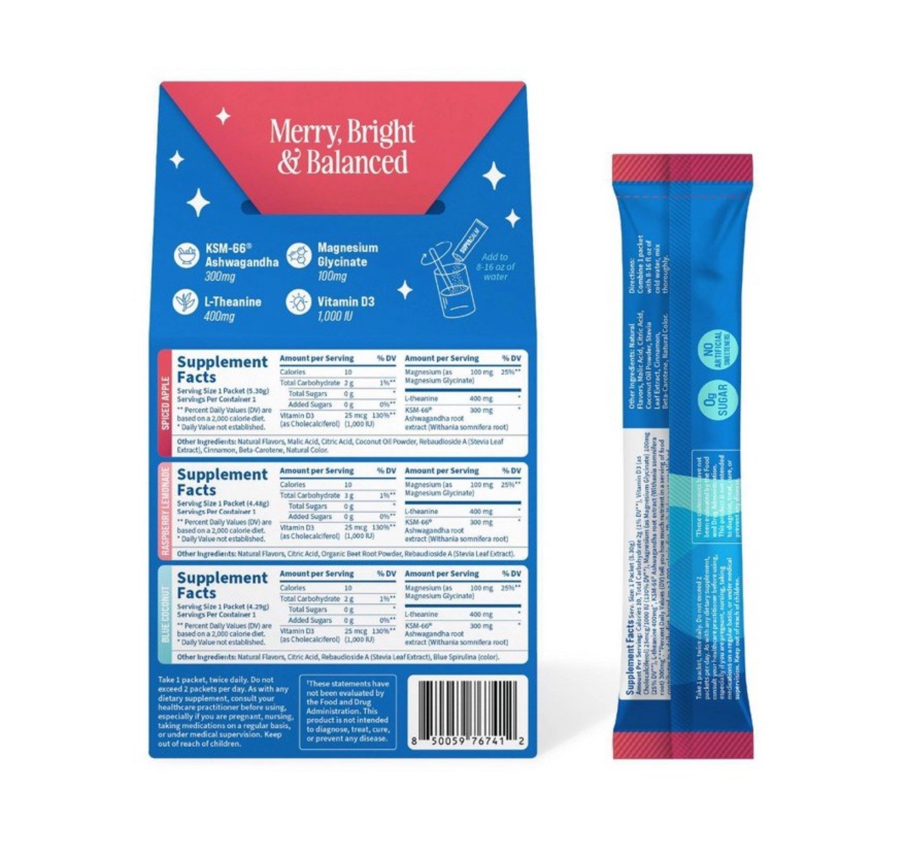 nello All Is Calm SUPERCALM Calming Drink Mix Spiced Apple 3 Packets