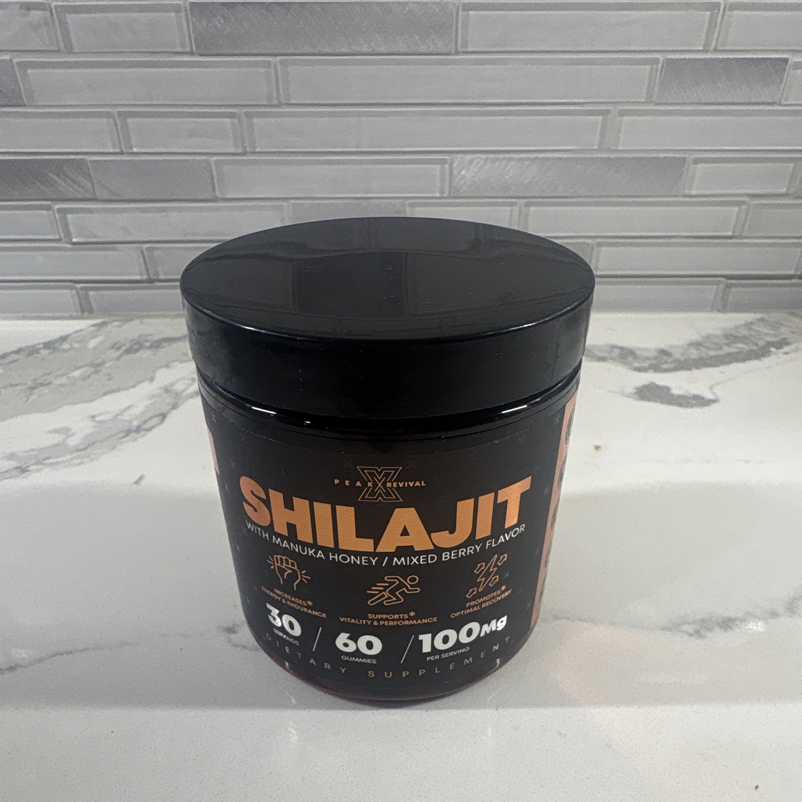 Peak Revival Shilajit + Manuka Honey Gummies Mixed Berry 60 Ct 100mg Energy