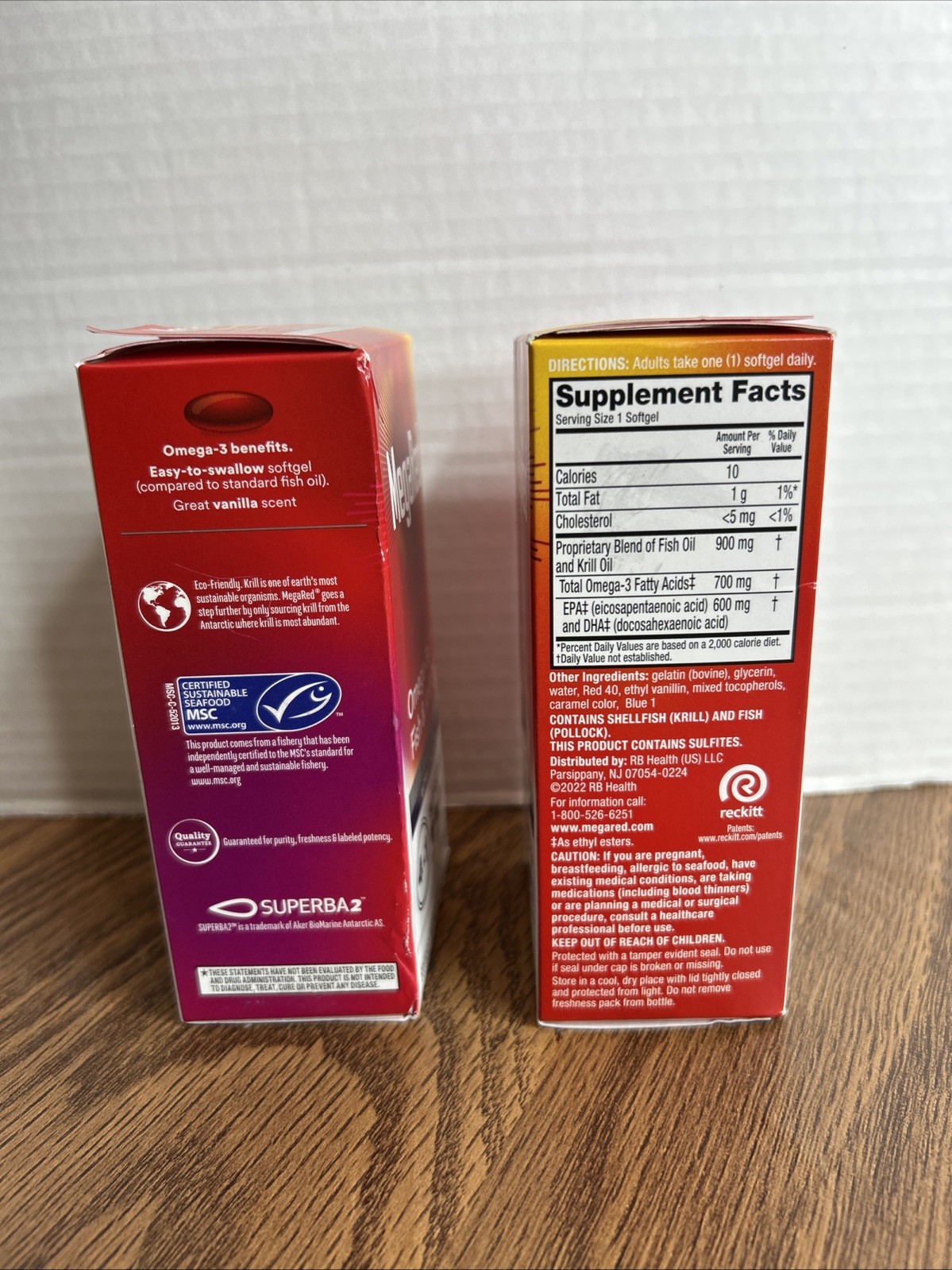 2x MegaRed Omega-3s Fish & Krill Oil, Ultra Strength 900mg 40 SoftGels Exp 7/26