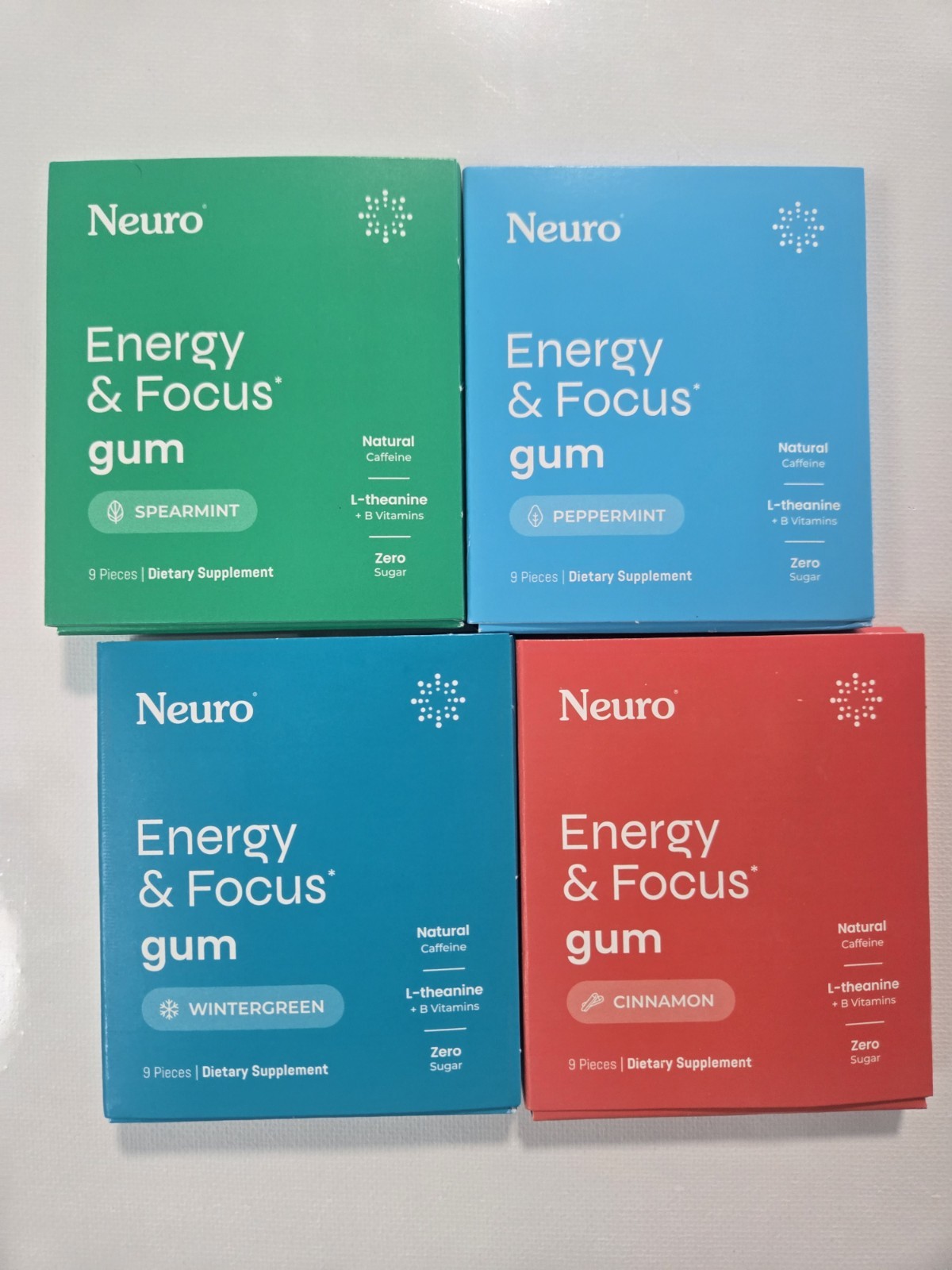 Neuro Gum L-theanine B-12 Nootropics Caffeine 4pk 36 pcs Energy & Focus Sampler