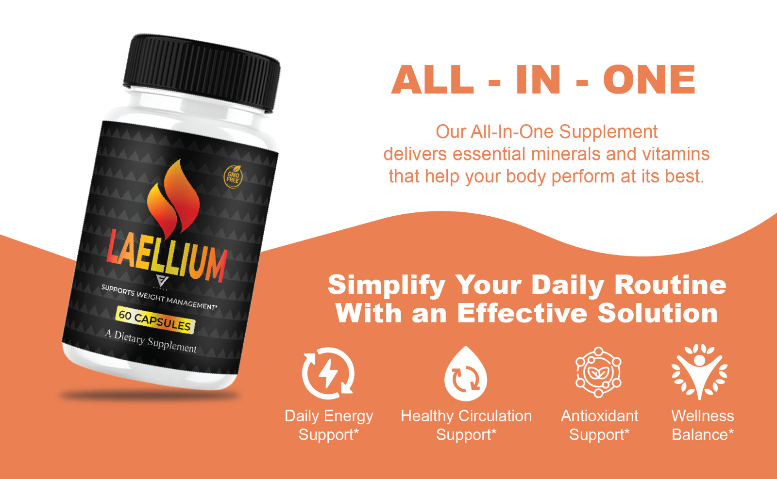 (3 Pack) Laellium Advanced Pills, Laellium Daily Vitamin Formula (180 Capsules)