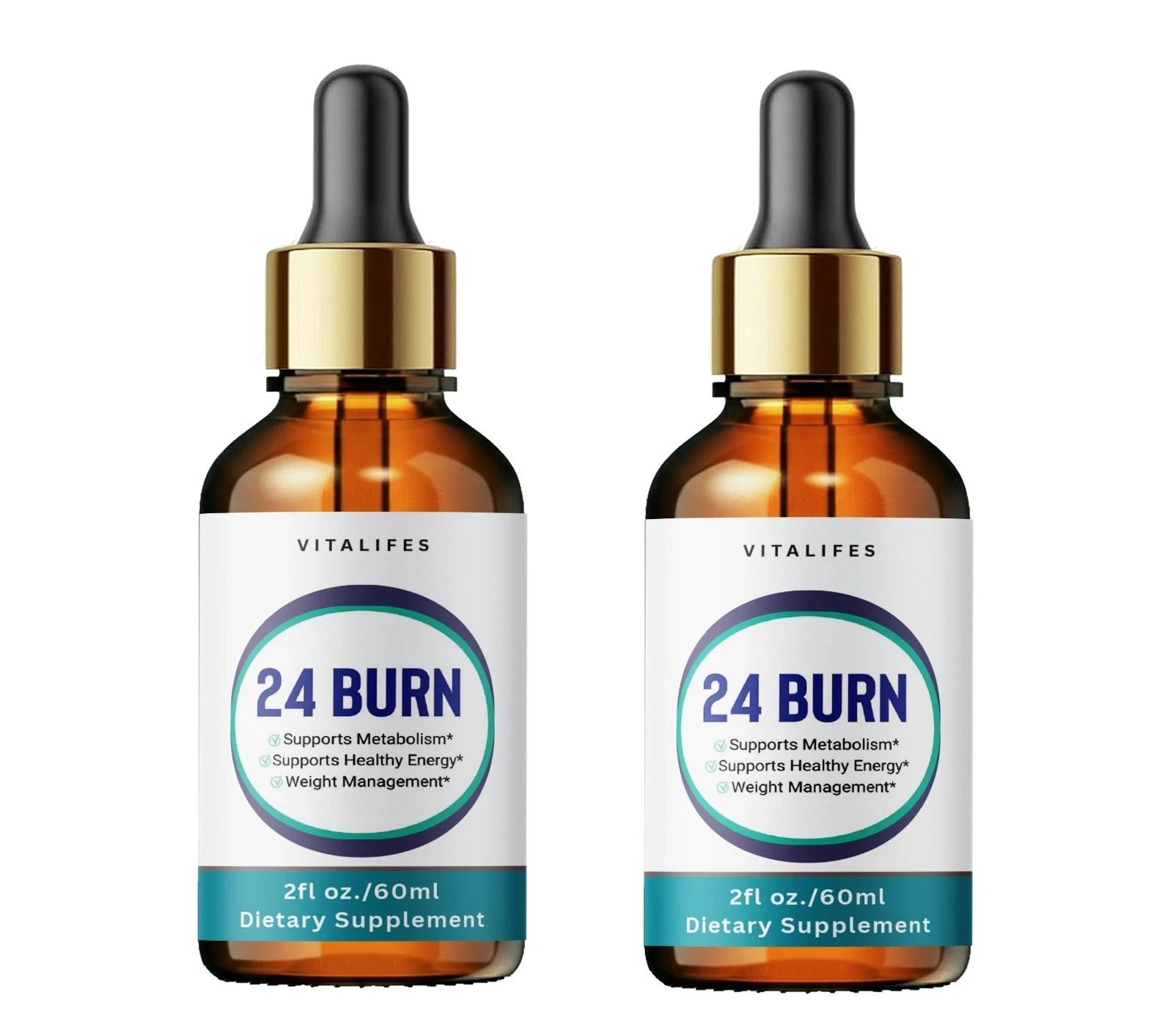 (2 Pack) 24 Burn Drops Advanced Health & Fitness Supplement 24Burn Fat Loss